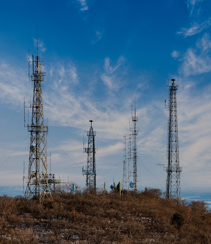 Signal tower at the top of the mountain