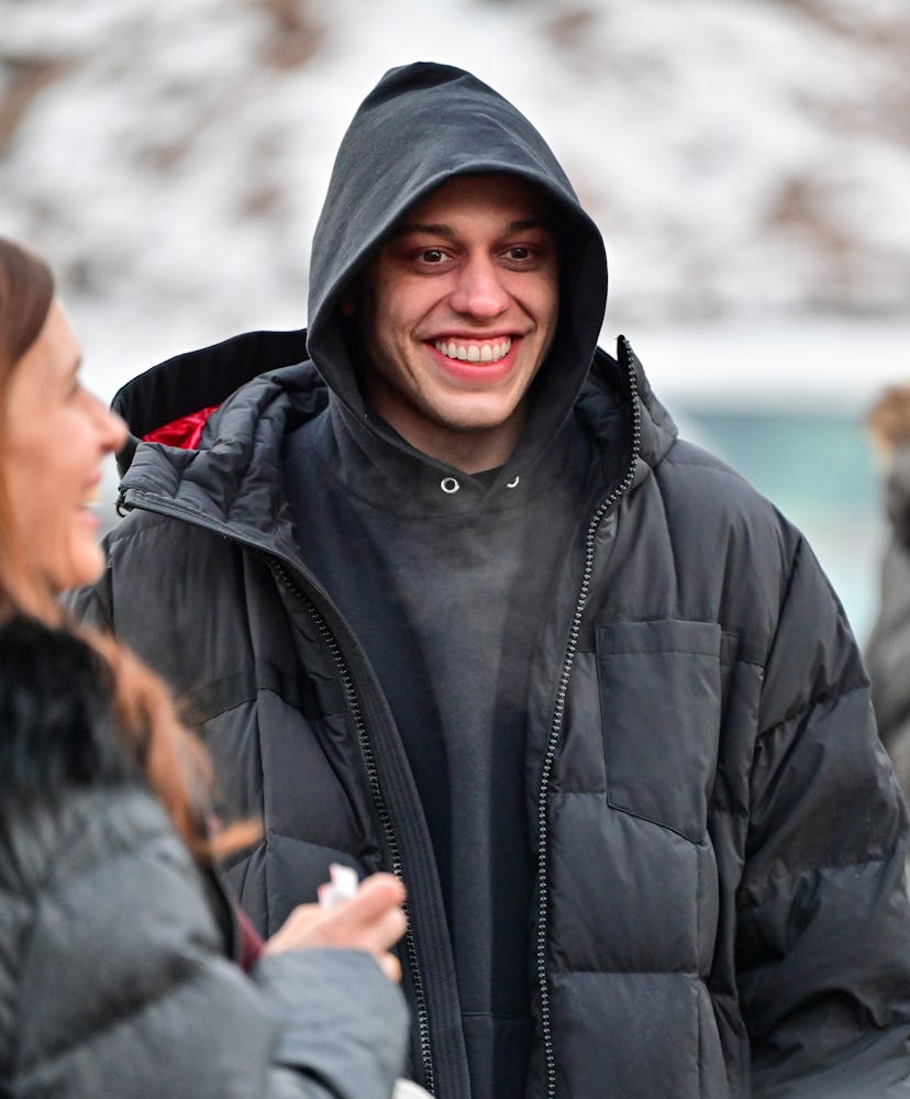 Pete Davidson is seen on the set of "The Home"