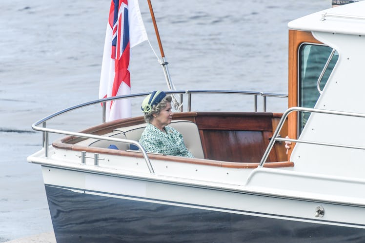 Imelda Staunton as Queen Elizabeth II filming for the Netflix series "The Crown" 