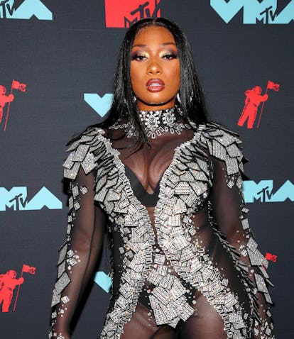 NEWARK, NEW JERSEY - AUGUST 26: Megan Thee Stallion poses backstage during the 2019 MTV Video Music ...