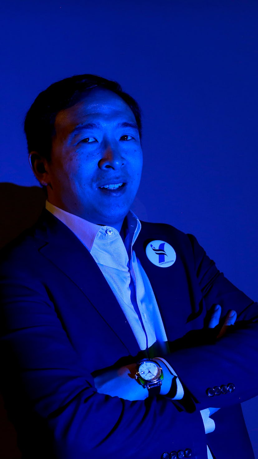 STUART, IOWA - APRIL 27: Democratic presidential candidate Andrew Yang poses for a portrait after sp...