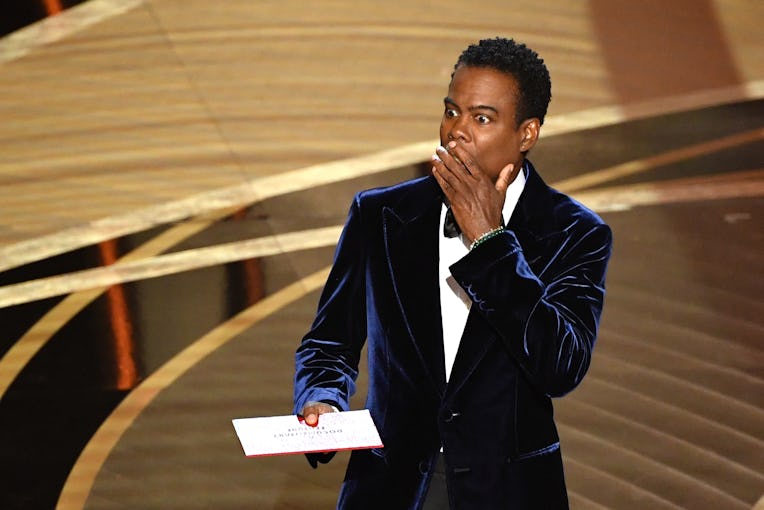 TOPSHOT - US actor Chris Rock speaks onstage during the 94th Oscars at the Dolby Theatre in Hollywoo...
