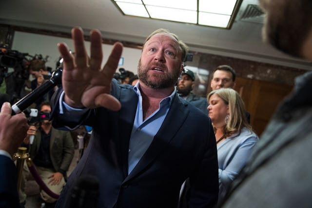 UNITED STATES - SEPTEMBER 05: Alex Jones of Inforwars, holds a news conference in Dirksen Building o...