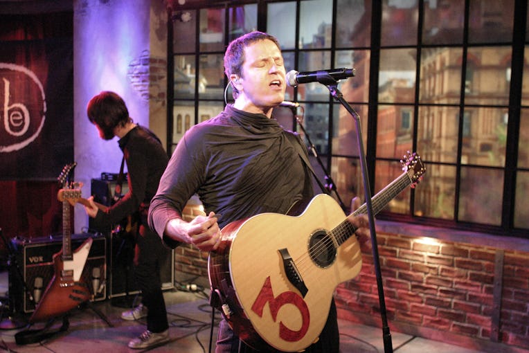 NEW YORK, NY - June 15, 2009: Stephan Jenkins, lead singer of 3rd Eye Bind performs a TV studio set ...