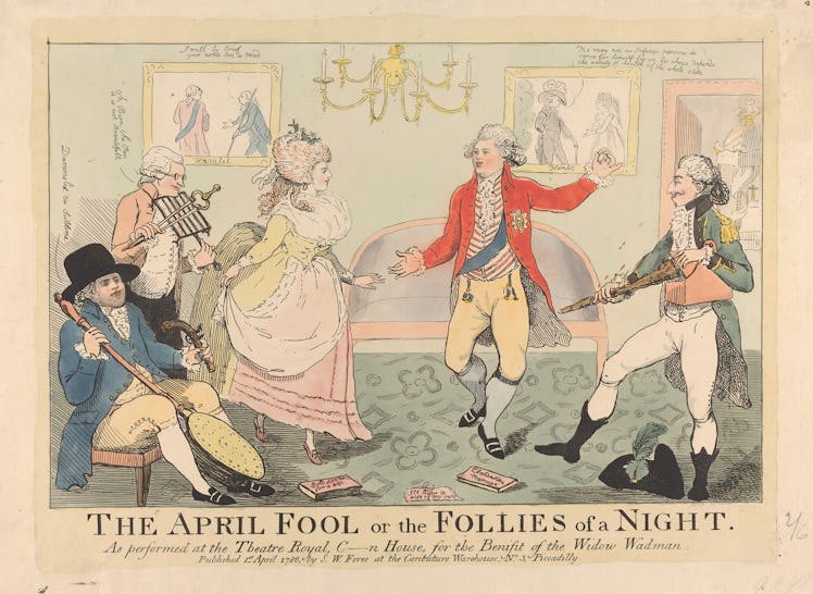 The April Fool or The Follies of a Night ---, James Gillray, 1757–1815, British, 1786, Etching, hand...