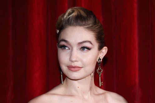Gigi Hadid backstage at Moschino.