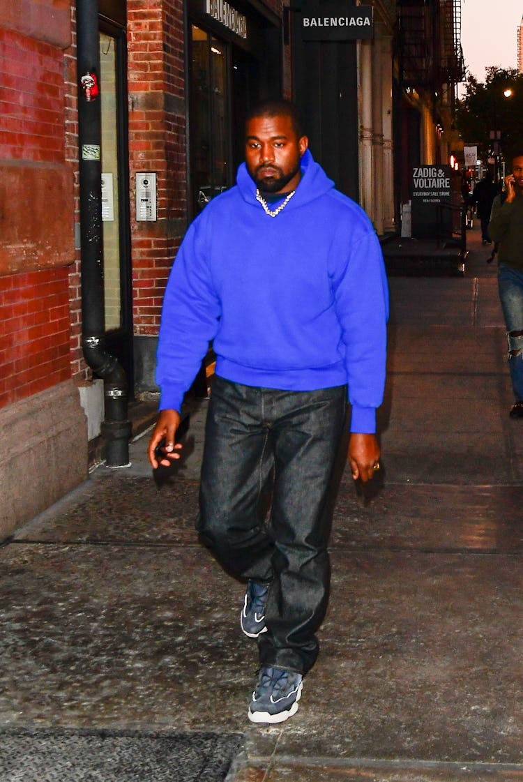 NEW YORK, NY - OCTOBER 24:  Kanye West is seen walking in SoHo on October 24, 2019 in New York City....