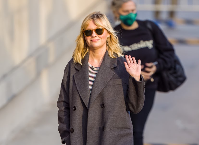 LOS ANGELES, CA - NOVEMBER 16: Kirsten Dunst is seen at “Jimmy Kimmel Live” on November 16, 2021 in …
