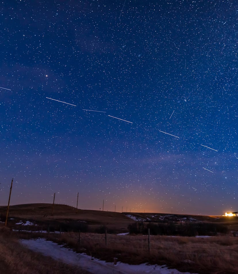A pass of the Starlink 4 train of satellites on March 26, 2020. This was the set launched February 1...