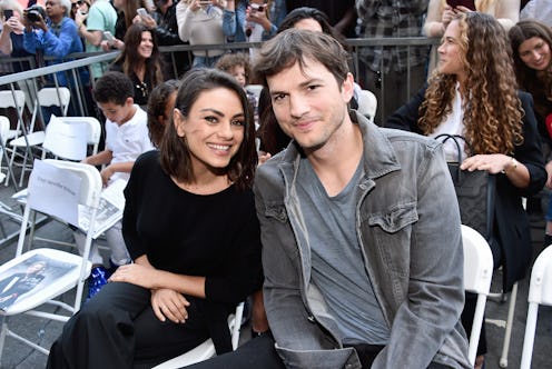 HOLLYWOOD, CA - MAY 03:  Actors Mila Kunis (L) and Ashton Kutcher at the Zoe Saldana Walk Of Fame St...