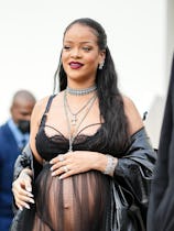PARIS, FRANCE - MARCH 01: Rihanna is seen outside the Dior show, during Paris Fashion Week - Womensw...