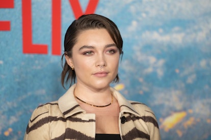 NEW YORK, NEW YORK - DECEMBER 05: Florence Pugh at the World Premiere Of Netflix's "Don't Look Up" a...