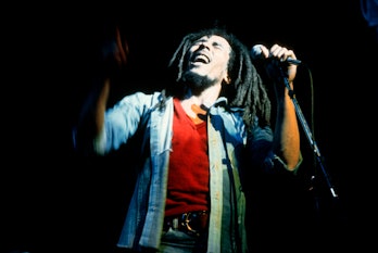 UNITED KINGDOM - JUNE 01:  RAINBOW THEATRE  Photo of Bob MARLEY, Bob Marley performing live on stage...