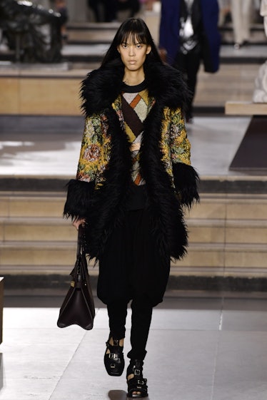 PARIS, FRANCE - MARCH 07: A model walks the runway during the Louis Vuitton Ready to Wear Fall/Winte...