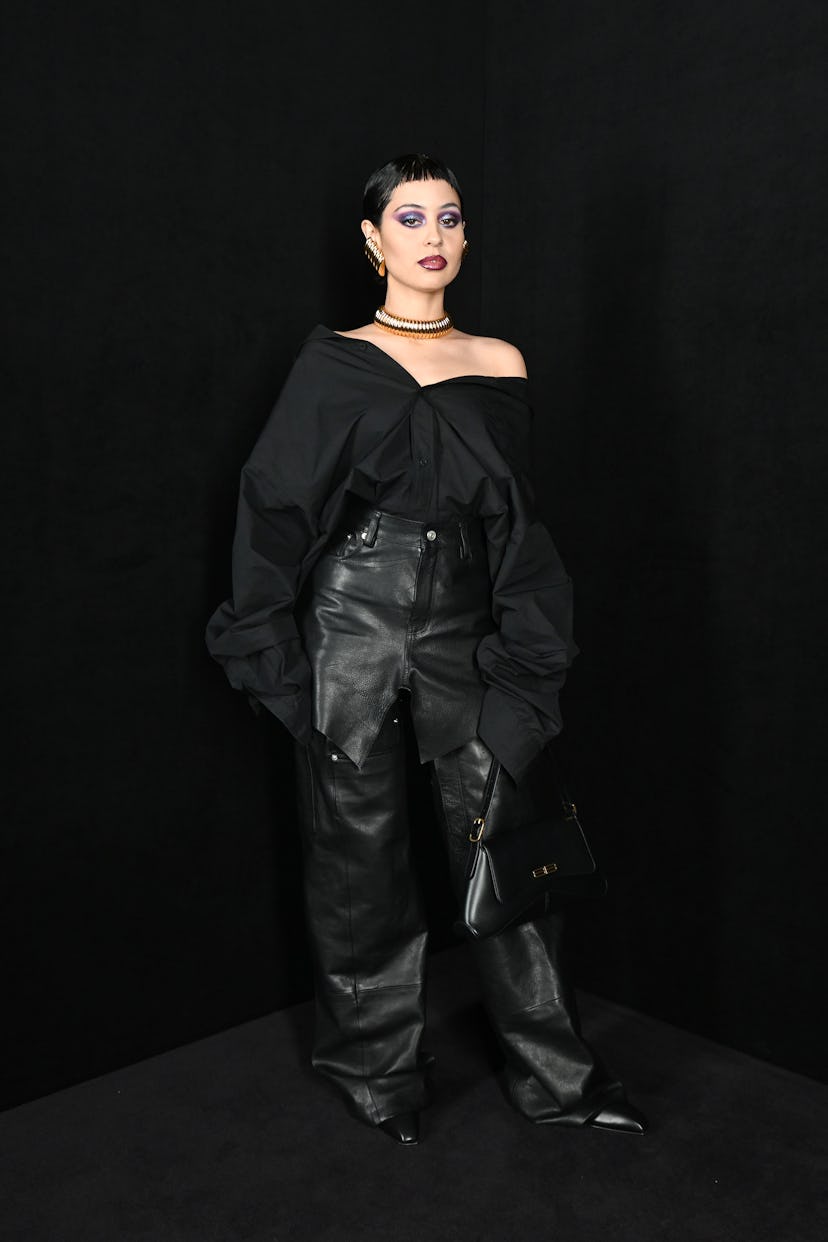 LE BOURGET, FRANCE - MARCH 06: Alexa Demie attends the Balenciaga FW 22 show at Le Bourget Halle d ‘...