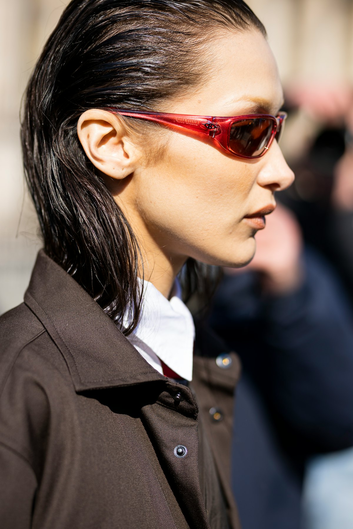 At Paris Fashion Week F/W 2022, the wet hair at Sacai was one of the best hair looks.