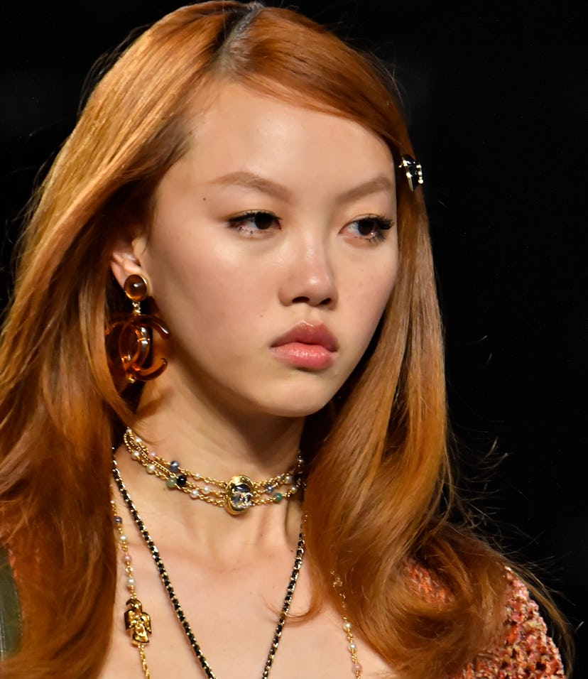 PARIS, FRANCE - MARCH 08: A model walks the runway during the Chanel Ready to Wear Fall/Winter 2022-...