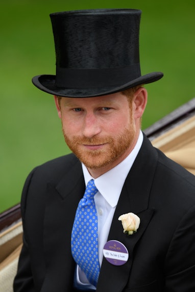 ASCOT, ENGLAND - JUNE 19:  Britain's Prince Harry, Duke of Sussex attends day one of Royal Ascot at ...
