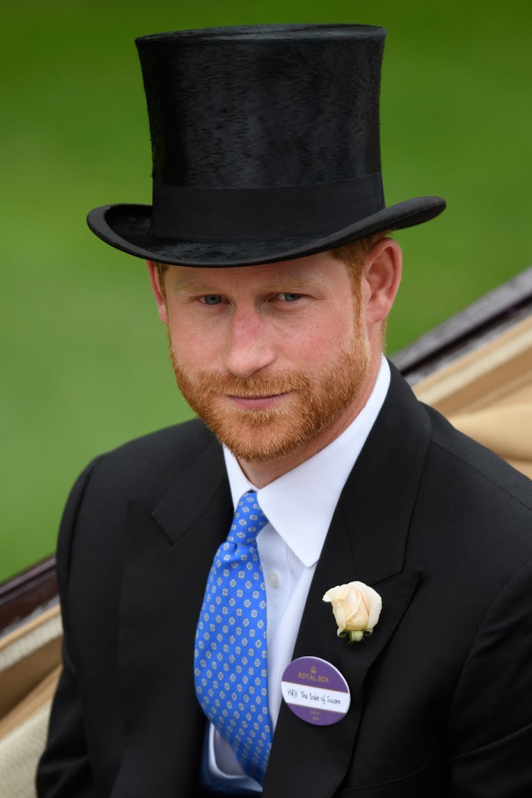 ASCOT, ENGLAND - JUNE 19: Britain's Prince Harry, Duke of Sussex attends day one of Royal Ascot at ...