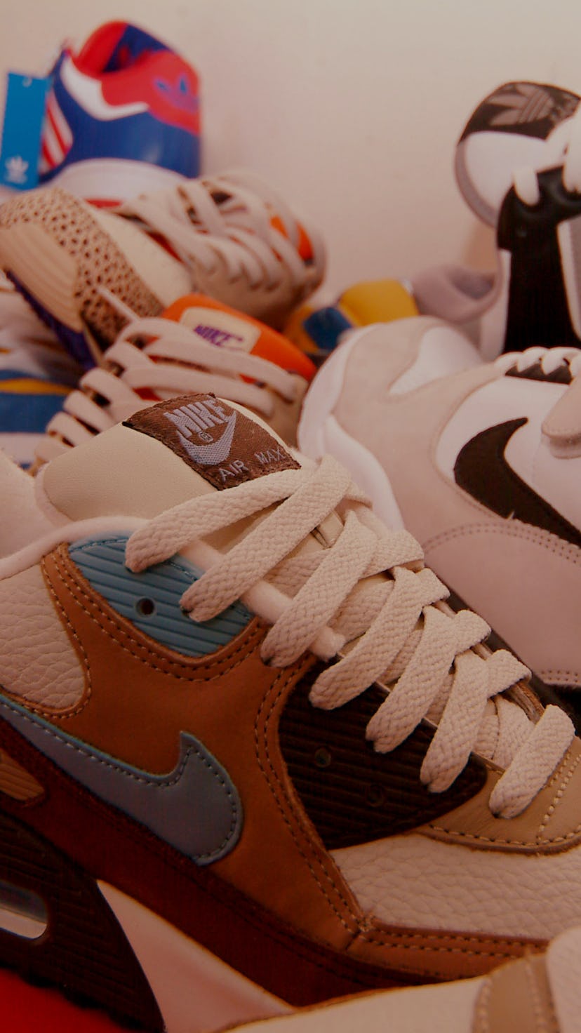 Trainer collection, Nike, Adidas, London, UK 2005. (Photo by: PYMCA/Universal Images Group via Getty...