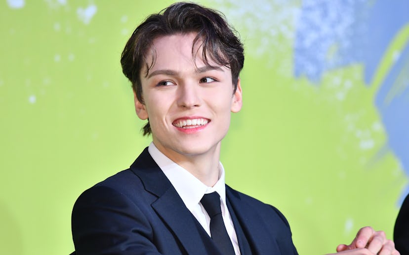 SEOUL, SOUTH KOREA - JUNE 18: Vernon of SEVENTEEN attends SEVENTEEN's 8th Mini Album 'Your Choice' R...