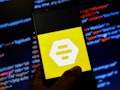 UKRAINE - 2021/08/22: In this photo illustration a Bumble logo is seen displayed on a Smartphone. (P...
