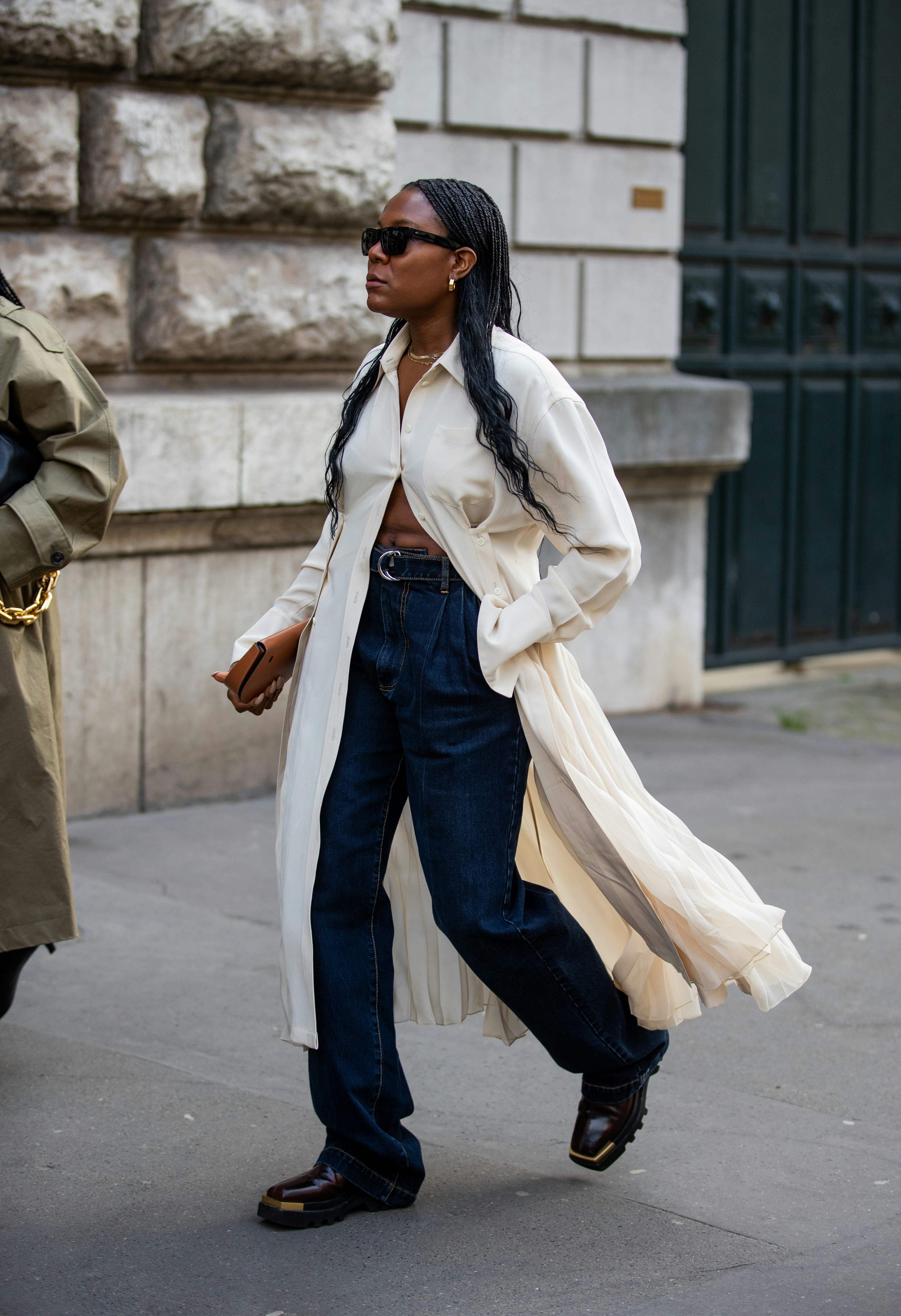 White shirt outlet dress street style