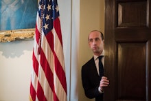 WASHINGTON, DC - FEBRUARY 6: White House senior adviser Stephen Miller arrives before President Dona...