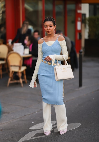 PARIS, FRANCE - MARCH 05: Fashion Week Guest is seen outside Vivienne Westwood during Paris Fashion ...