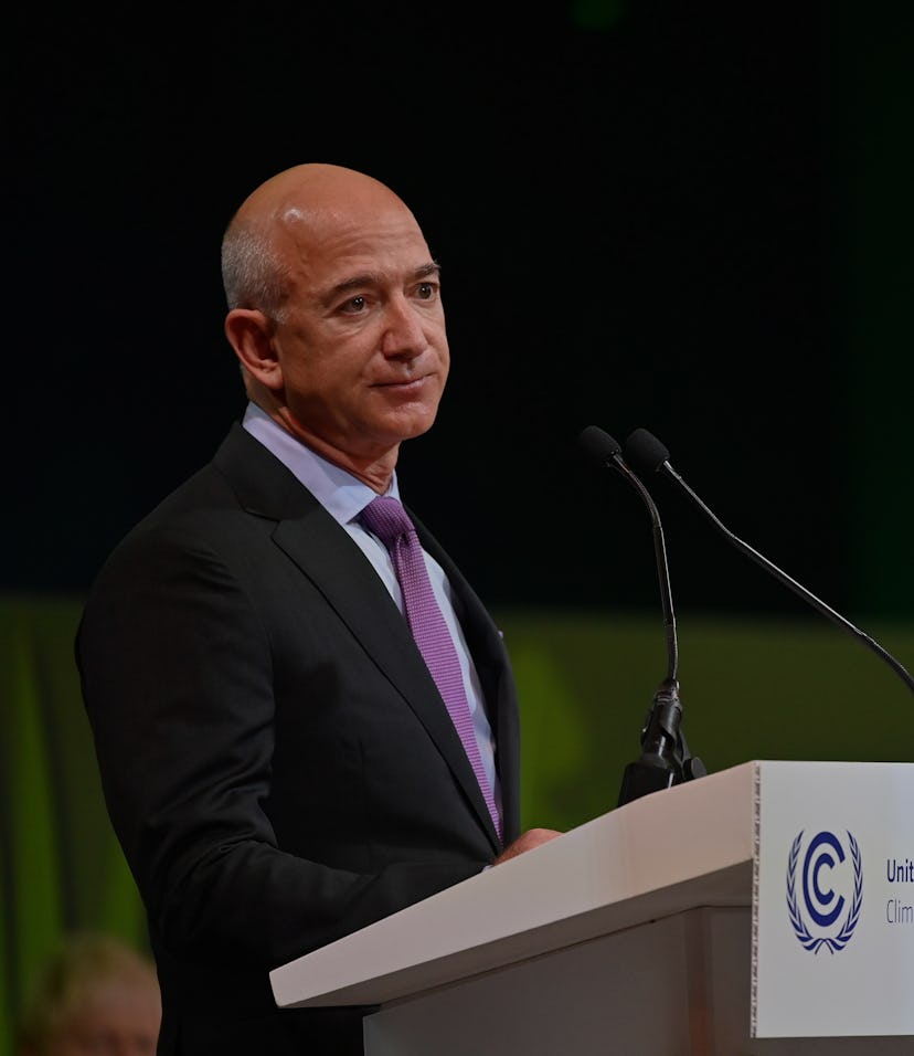 GLASGOW, SCOTLAND - NOVEMBER 02: Amazon CEO Jeff Bezos speaks during an Action on Forests and Land U...