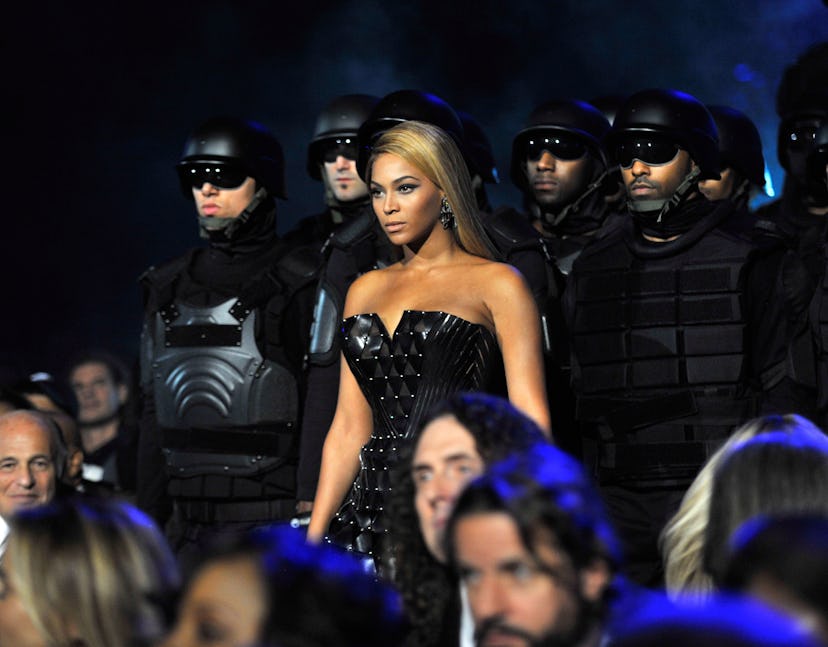 LOS ANGELES, CA - JANUARY 31:  Beyonce performs onstage at the 52nd Annual GRAMMY Awards held at Sta...