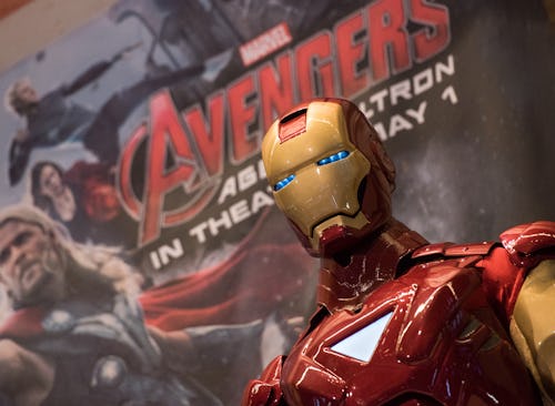 NEW YORK, NY - APRIL 27: Iron Man rings the NYSE opening bell at New York Stock Exchange on April 2...