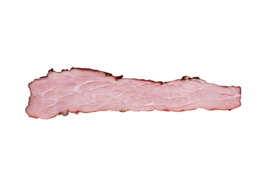 Pastrami meat isolated on white background