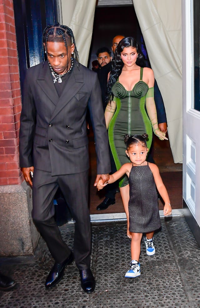 Travis Scott, Kylie Jenner, and Stormi Webster attend the The Parsons Benefit -- the Jenners have y...