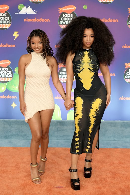 Halle Bailey and Chloe Bailey attend the Nickelodeon's Kids' Choice Awards 2022 