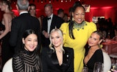 WEST HOLLYWOOD, CALIFORNIA - MARCH 27: (L-R) Crystal Kung, Erika Jayne, Garcelle Beauvais, and Dorit...