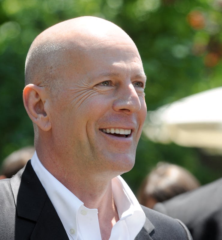 US actor Bruce Willis, shareholder of the French Belvedere Group, arrives to attend the general asse...