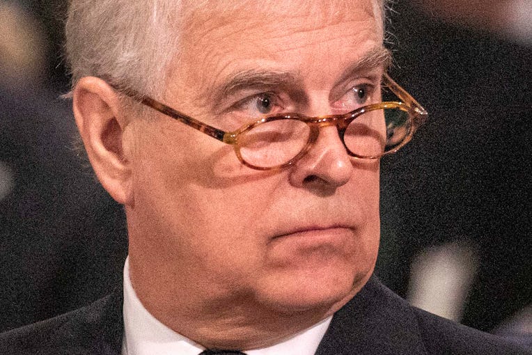 Britain's Prince Andrew, Duke of York attends a Service of Thanksgiving for her late husband, Britai...
