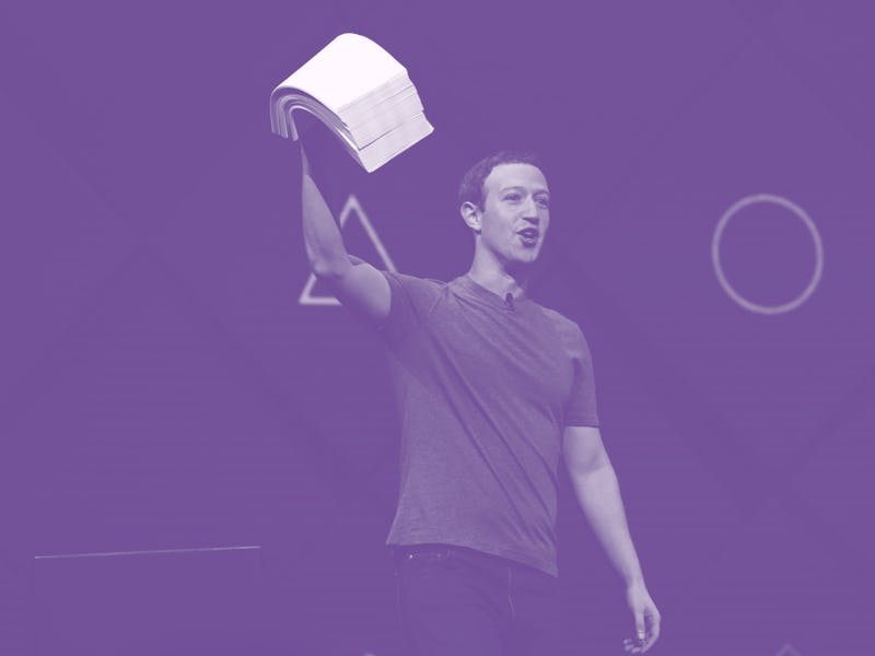 Facebook Chairman and CEO Mark Zuckerberg delivers the keynote address to kick off the F8 Facebook'...