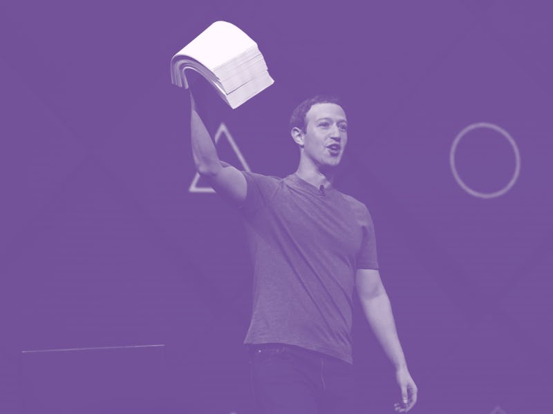 Facebook Chairman and CEO Mark Zuckerberg delivers the keynote address to kick off  the F8 Facebook'...