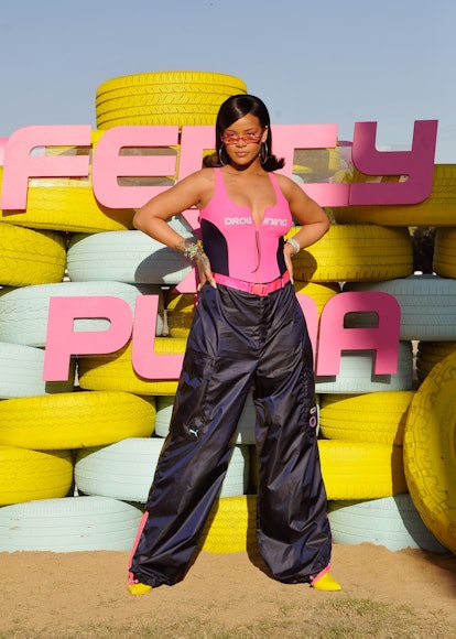 THERMAL, CA - APRIL 14:  Rihanna attends the FentyXPUMA Drippin event launching the Summer '18 colle...