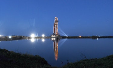 CAPE CANAVERAL, FLORIDA, UNITED STATES - MARCH 17: NASAâs SLS moon megarocket topped by the Orion sp...