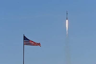 CANAVERAL, FL - APRIL 8: A SpaceX Falcon 9 rocket lifts off from launch complex 39A carrying the Cre...