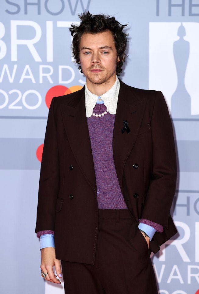 LONDON, ENGLAND - FEBRUARY 18: (EDITORIAL USE ONLY) Harry Styles attends The BRIT Awards 2020 at The...