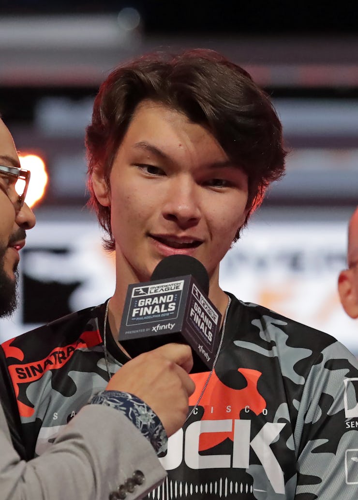 PHILADELPHIA, PA - SEPTEMBER 29: Jay Won Sinatraa of the San Francisco Shock is interviewed after th...