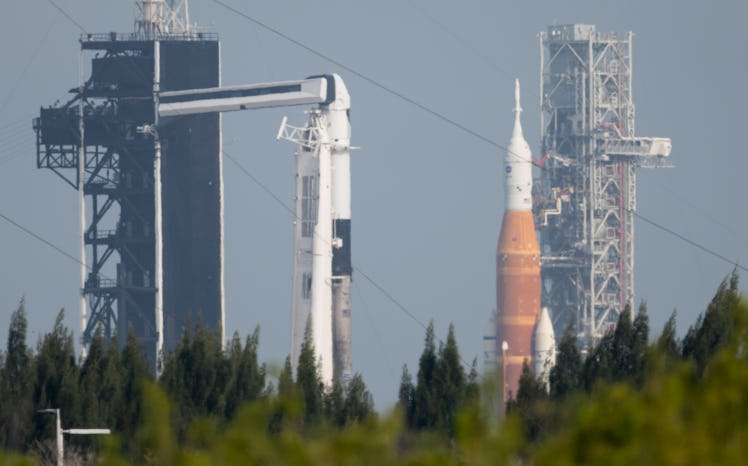 CAPE CANAVERAL, FL - APRIL 6: In this handout photo provided by NASA, NASAs Space Launch System (SLS...