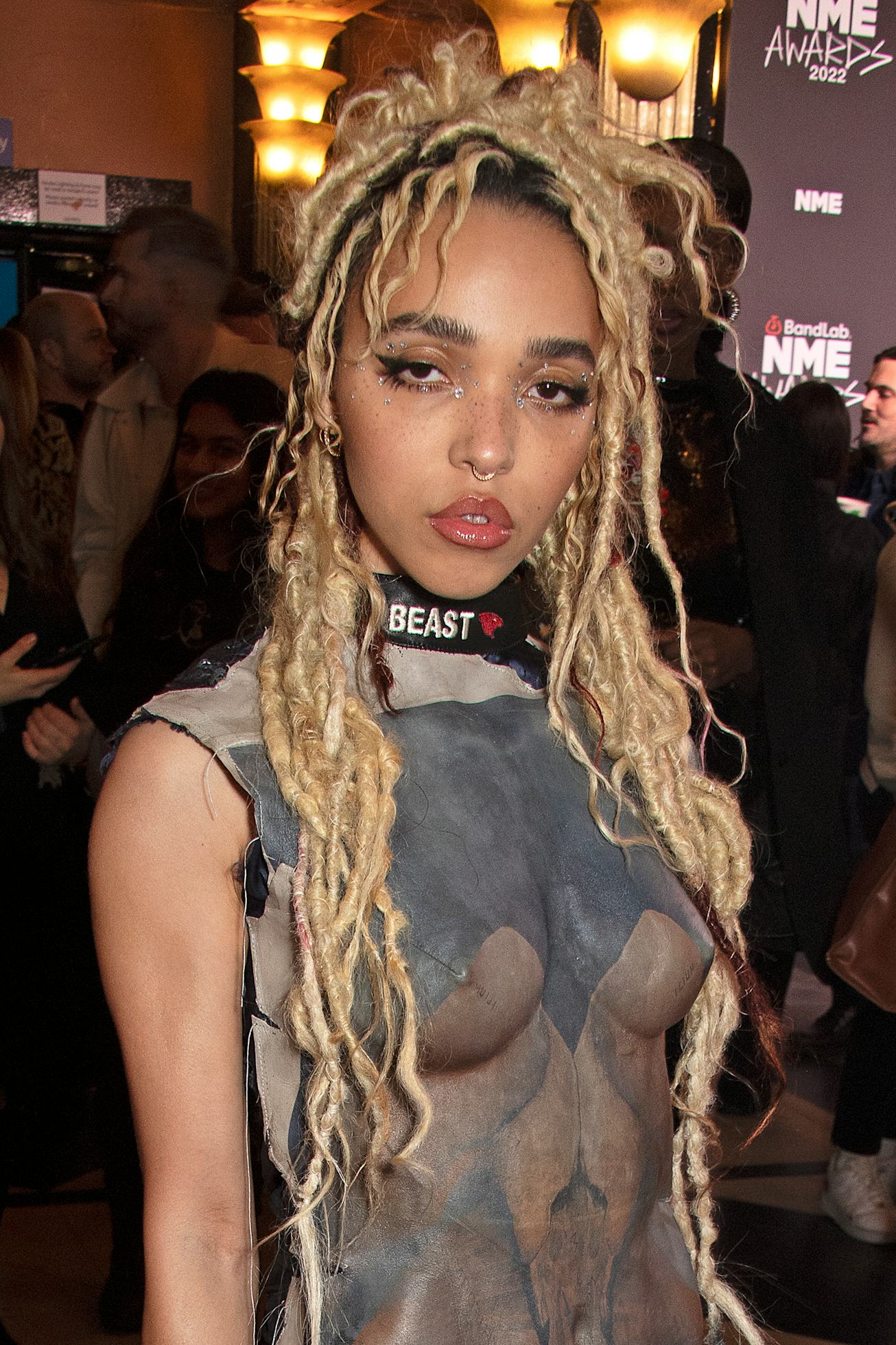 LONDON, ENGLAND - MARCH 02:  FKA Twigs arrives at The NME Awards 2022 at the O2 Academy Brixton on M...