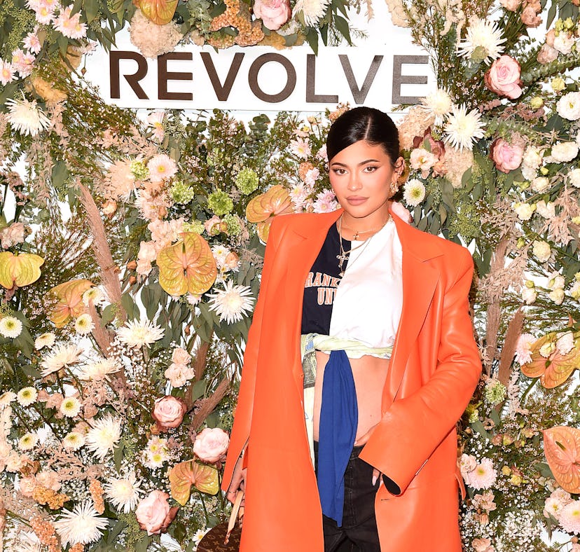 Kylie Jenner's Easter Decor 2022 includes this HomeGoods pillow she posted on Instagram Story.