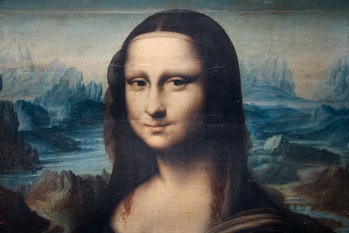 This photograph taken on October 27, 2021 shows a copy of Leonardo da Vinci's Mona Lisa painted arou...
