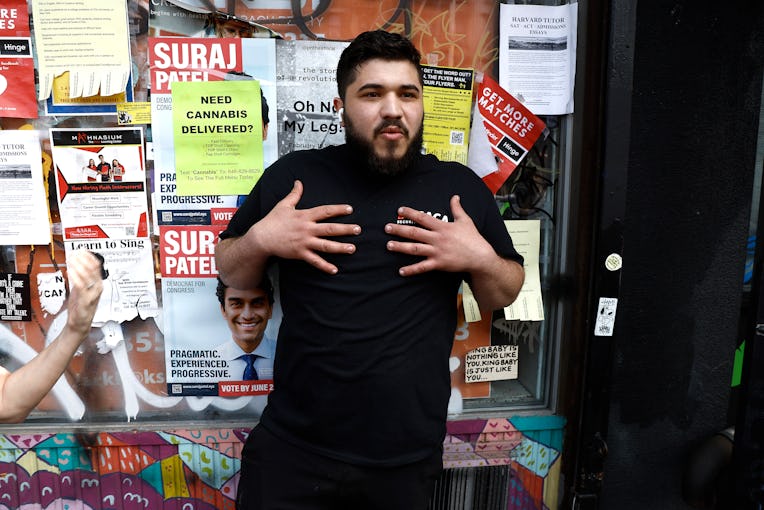 NEW YORK, NEW YORK - APRIL 13: Zack Tahhan, a witness who reportedly identified and notified the p...